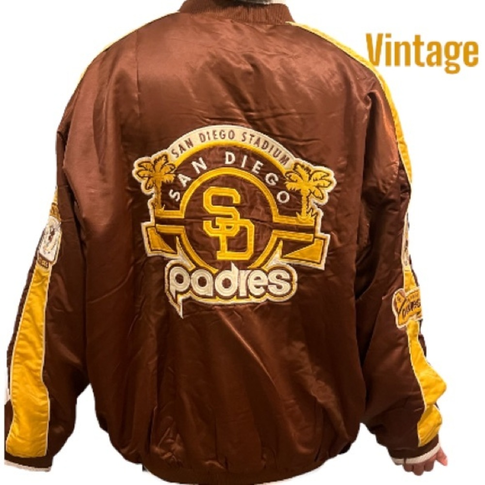 Rare Vintage San Diego PADRES MLB Cooperstown G-III Carl Banks Satin Jacket